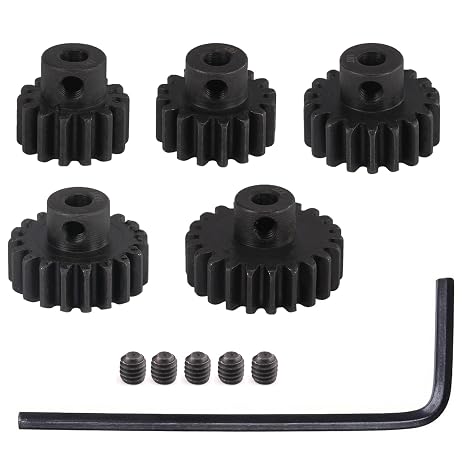 0.8 Mod Hardened Steel Pinion Gear Set 14T 16T 18T 20T 22T, 3.175mm Bore