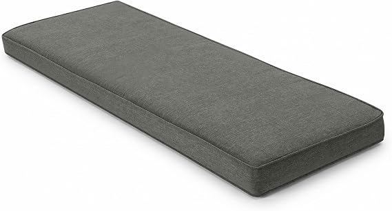 BPS 46x18 Inch Olefin Fabric Outdoor Bench Cushion, Charcoal