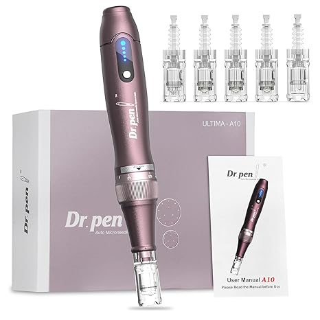 Dr. pen Ultima A10 Microneedling Pen Wireless Dermapen Professional for Home Use Original Dr. Pen with authenticity code 5 types cartridges 0-2.5 mm adjustable 5 levels skin care device gift for women