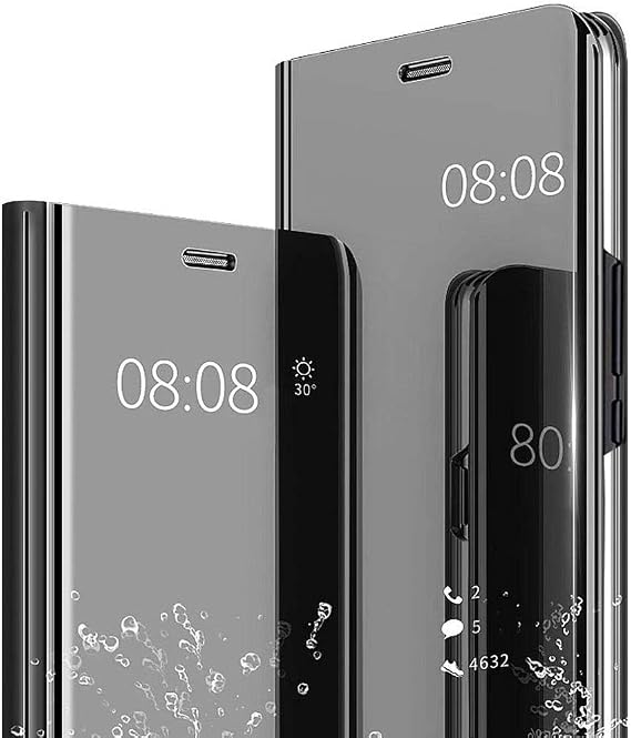 CCSamll for Samsung Galaxy S23 Ultra 5G Case Mirror Clear View QH Black