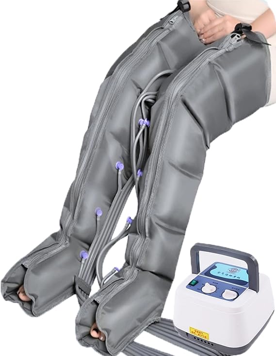 Air Compression Leg Massagers for Pain and Circulation, 6 Chamber Leg Compression Boots Recovery System Post-Workout Relaxation Fast Recovery for Athletes