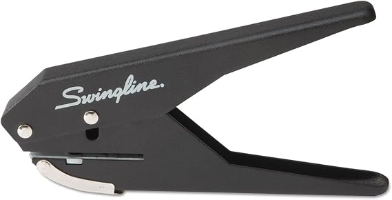 Swingline 1 Hole Punch, 20 Sheet Capacity Hole Puncher, Low Force Plier Paper Punch, Black & Silver (74017)
