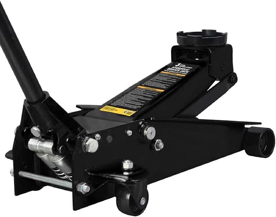 Torin Floor Jack Heavy Duty Hydraulic Steel Service Jack with Dual Piston Quick Lift Pump and Detachable Handle, 6,000 LBS Capacity, Black
