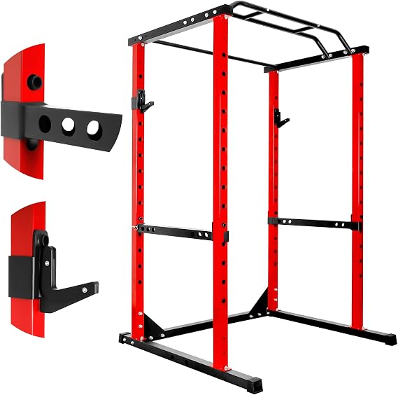 Multi-Function Power Rack with Adjustable Cable Crossover System and More Training Attachment, Weight Cage for Home Gym, Squat Rack