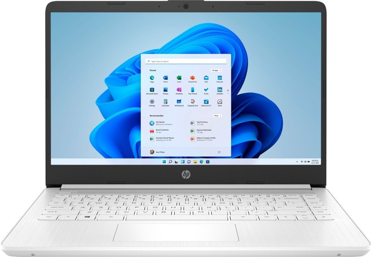 HP 2025 14-DQ3000DX 14” WXGA HD Laptop 2-Core Intel Celeron N4500 UHD Graphics 16GB DDR4 512GB NVMe SSD64GB eMMC USB-C WiFi AX BT Webcam HDMI1.4 Windows 10 Pro wRE USB