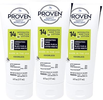 Proven Insect Repellent Lotion Protects Against Mosquitoes, Ticks and Flies - 6 oz, Odorless 3-Pack3