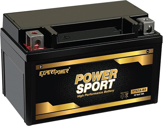 ExpertPower YTX7A-BS 12V 7Ah AGM Motorcycle Battery 180 CCA OEM Fit | SLA Powersports Batteries for 4 Wheeler, Dirt Bike, Scooter, People 150CC & QuadRacer 450CC Compatible ATV Battery