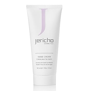 Jericho Cosmetics Hand Cream Moisturizing & Nourishing with Aloe, Olive Oil & Dead Sea Salts Hydrating Formula with Witch Hazel & Vitamin E Non-Greasy, 3.4 oz