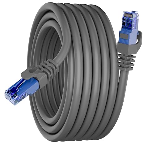 Soibke Cat 6 Ethernet Cable 25ft, 23AWG Ethernet Network Cable (12 Clips)