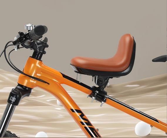 Front Mount Child Bike Seat, Mountain Bike with Foot Rest, Baby Bicycle Saddle, Kids Chair Backrest Accessory, Lightweight, Easy to Hold, Suitable for Children 6 Months to 3 Years Old, Load Capacity