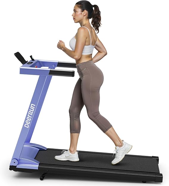 DeerRun A1 Foldable Walking Pad Treadmill with Incline & Handlebar for Home