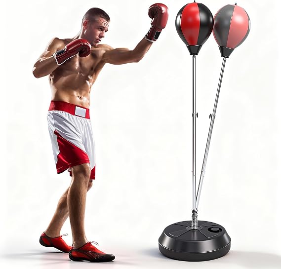 Punching Bag with Stand, Boxing Bag for Teens & Adults | Improves Speed, Reflexes and Endurance ,Height Adjustable,Perfect for Training, Boxing, Stress Relief and Fitness