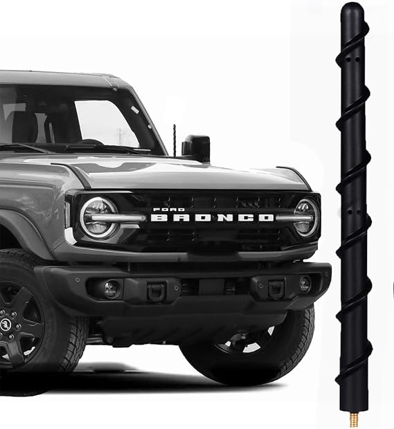 7-inch Ford Bronco Short Antenna, Fits for Ford Bronco Full Size and Sport All Models 2021 2022 2023 2024 2025 2026, 7 Inch Spiral Radio Antenna for Bronco Accessories 2021-2026