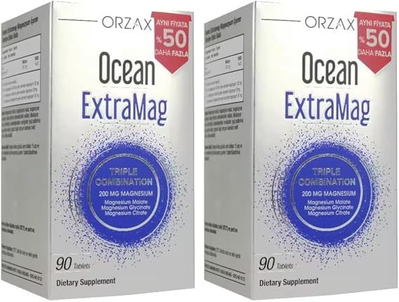 Orzax Ocean ExtraMag Üçlü Magnezyum Kombinasyonu 90 Tablet (2 paketi)