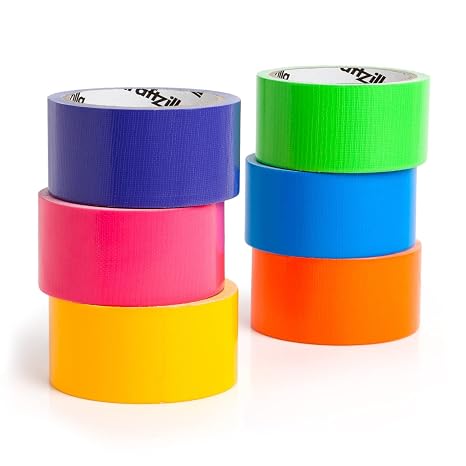 Rainbow Colored Duct Tape Pack - 6 Bright Colors, 10 Yards x 2 Inch Rolls - Duct Tape Heavy Duty, Bulk Multi-Pack for Arts, Crafts, DIY Projects - Back to School Supplies - Teacher Supplies