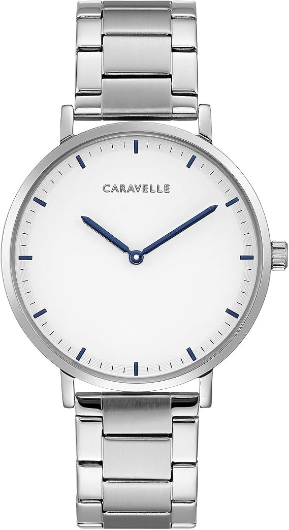 Caravelle min/Max Quartz Mens Watch, Stainless Steel