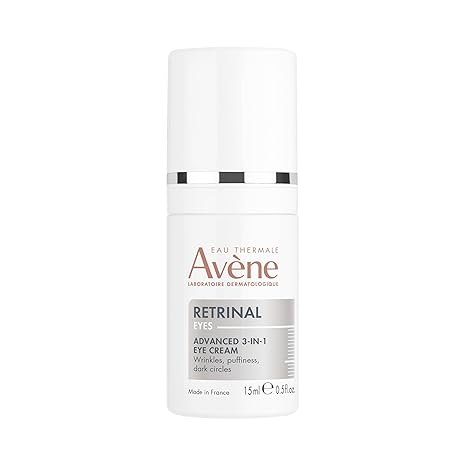 Avene Retrinal EYES Advanced 3-in-1 Eye Cream, Eye Cream for Dark Circles, Retinaldehyde & Hyaluronic Acid, Under Eye Cream Smooth Wrinkles, Minimizes Under Eye Puffiness & Dark Circles, Anti-Aging