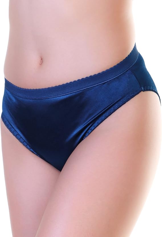 Angelina Women's Classic High-Cut or High-Waist Satin Briefs (6-Pack)