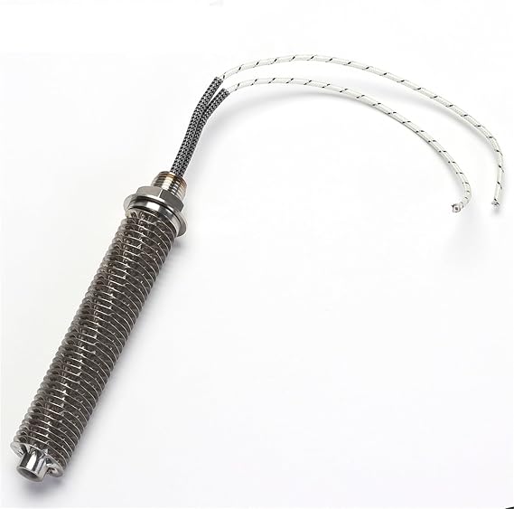 220v Finned Heater Hot Air Heating Element with M18 Thread SUS304 Electric Tubular Heater 100w/200w/300w/400w/500w(500w 165mm)