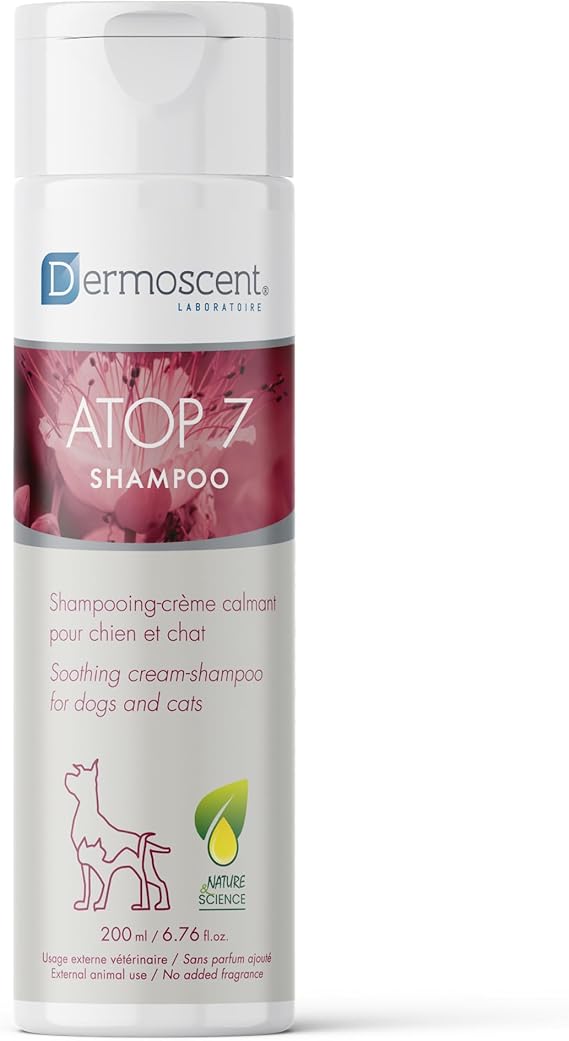 Dermoscent ATOP 7 Shampoo for Dogs & Cats - Allergies & Itchy Skin Relief - Natural Ingredients - Helps Soothe Dermatitis & Atopic Skin - 200 ml
