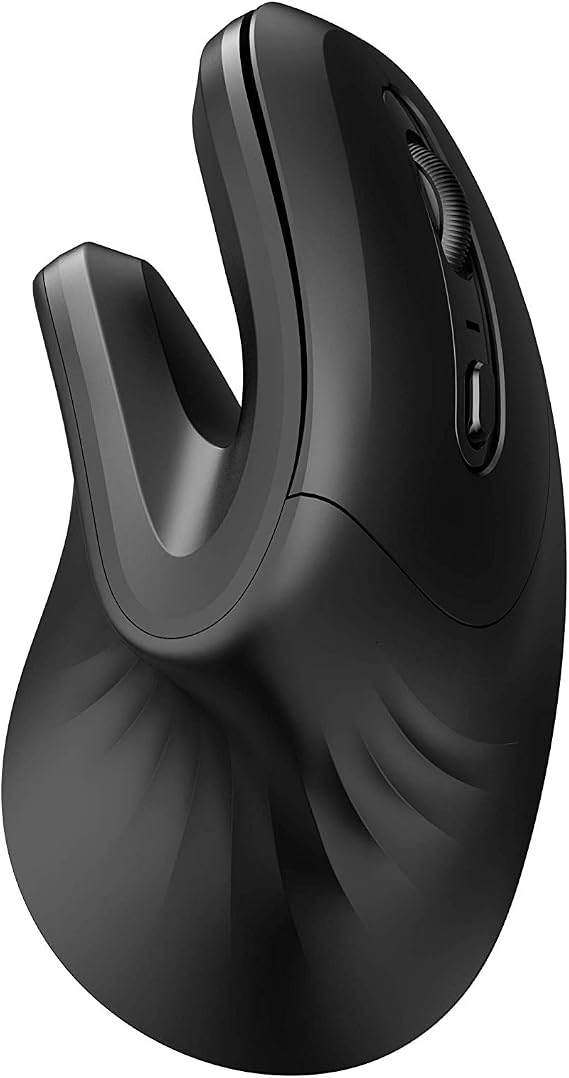 MOJO Perfect Grip Dual Mode Silent Vertical Ergonomic Mouse - Bluetooth/Wireless Optical Mouse w/Adjustable Sensitivity and Quiet Buttons