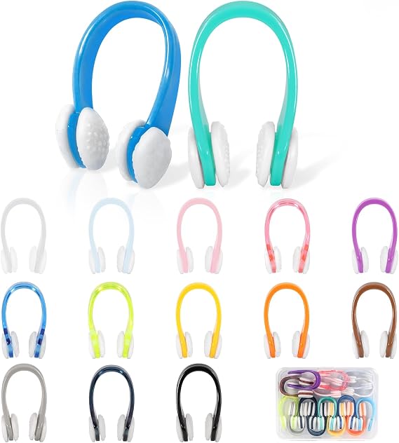Pengxiaomei 15Pcs Swimming Nose Clips, Nose Plugs for Swimming with Waterproof Silica Gel for Kids and Adults