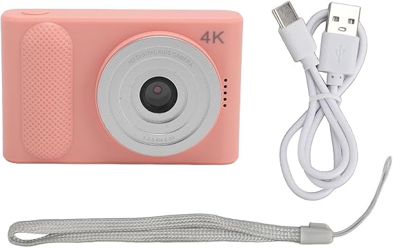 Digital Camera 48MP HD 16X Zoom Autofocus Portable Pocket Micro SLR 2.4 Inch TFT Screen Travel Photography Vlogging Silver Pink
