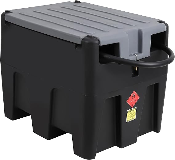 48 Gallon Portable Diesel Fuel Tank with 12V Electric Transfer Pump,Auto Nozzle,360 Swivel Connector & 13.1ft Hose, Heavy-Duty PE Diesel Transfer Tank for Easy Refueling In Farms, Trucks Black-Gray