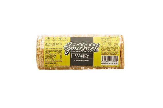 CASABITO Galleta de Casabe Venezolano / Casabe Cracker Pan plano (pan de yuca), sin gluten (GF), vegano,12 Individual Packs 2.4oz / Total Neto 29.63 oz