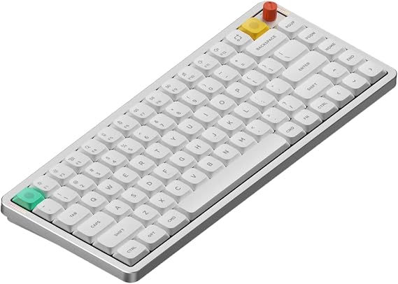 nuphy Air75 V3 Mechanical Keyboard with Knob, White-Red Nano Switches