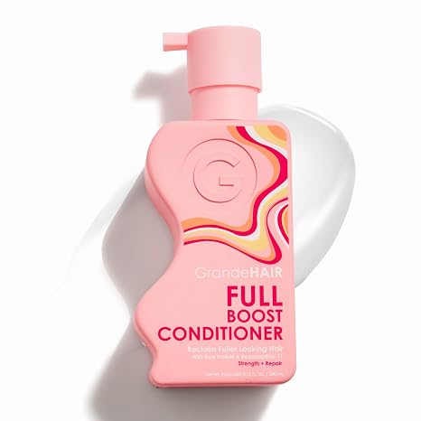 Grande Cosmetics GrandeHAIR Full Boost Shampoo & Conditioner - Sulfate-Free with Niacinamide, Biotin & Rice Protein - Cleanses, Conditions & Strengthens for Healthier & Fuller Looking Hair