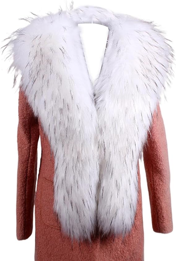 Faux Raccoon Fur Shawl For Women Winter Jacket Coat Fur Decor Warm Wraps Scarf Collar 160 * 20cm