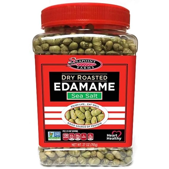 Seapoint Farms Dry Roasted Edamame, Sea Salt, 27 oz Jar (Pack of 1)