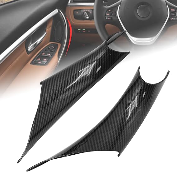 2Pcs Interior Door Handle Cover Panel, Door Handle Protectors, Door Handle Covers, Replacement for BMW 3 Series 4 Series F30 F80 F82 F33 (Carbon Fiber Style)
