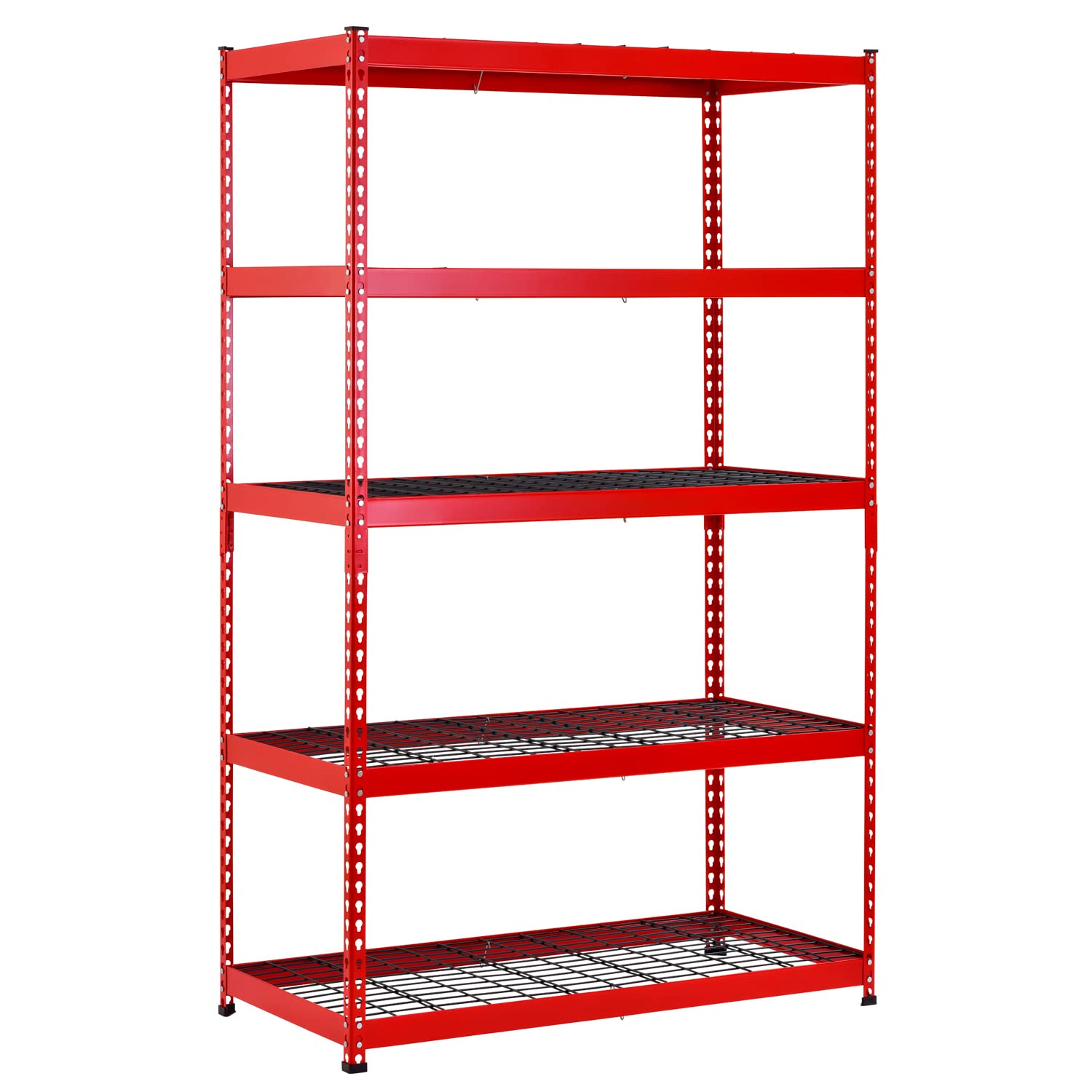 Muscle Rack Red Steel Shelving Unit with Wire Decking 48 W x 24 D x 78 H