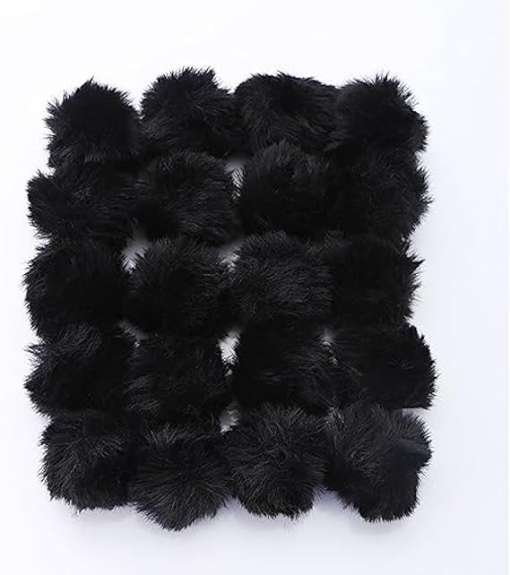 MIUPOO Craft Pom Pom Balls,Black Poms Costume Accessory, Pom pom Balls for Arts and DIY Creative Crafts Decorations,Black,1.5 Inches,20 Pieces.
