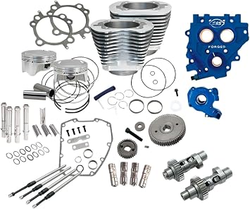 S&S Cycle - 110" Power Package for HD Twin Cam 96TM, 103TM Models with 585 Easy Start Gear Drive Cams - Silver