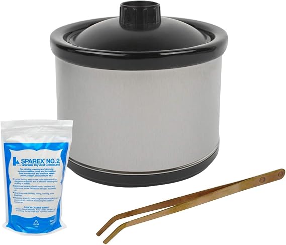 Complete Jewelry Soldering Pickling Kit with Pickle Pot Compound and Copper Tongs