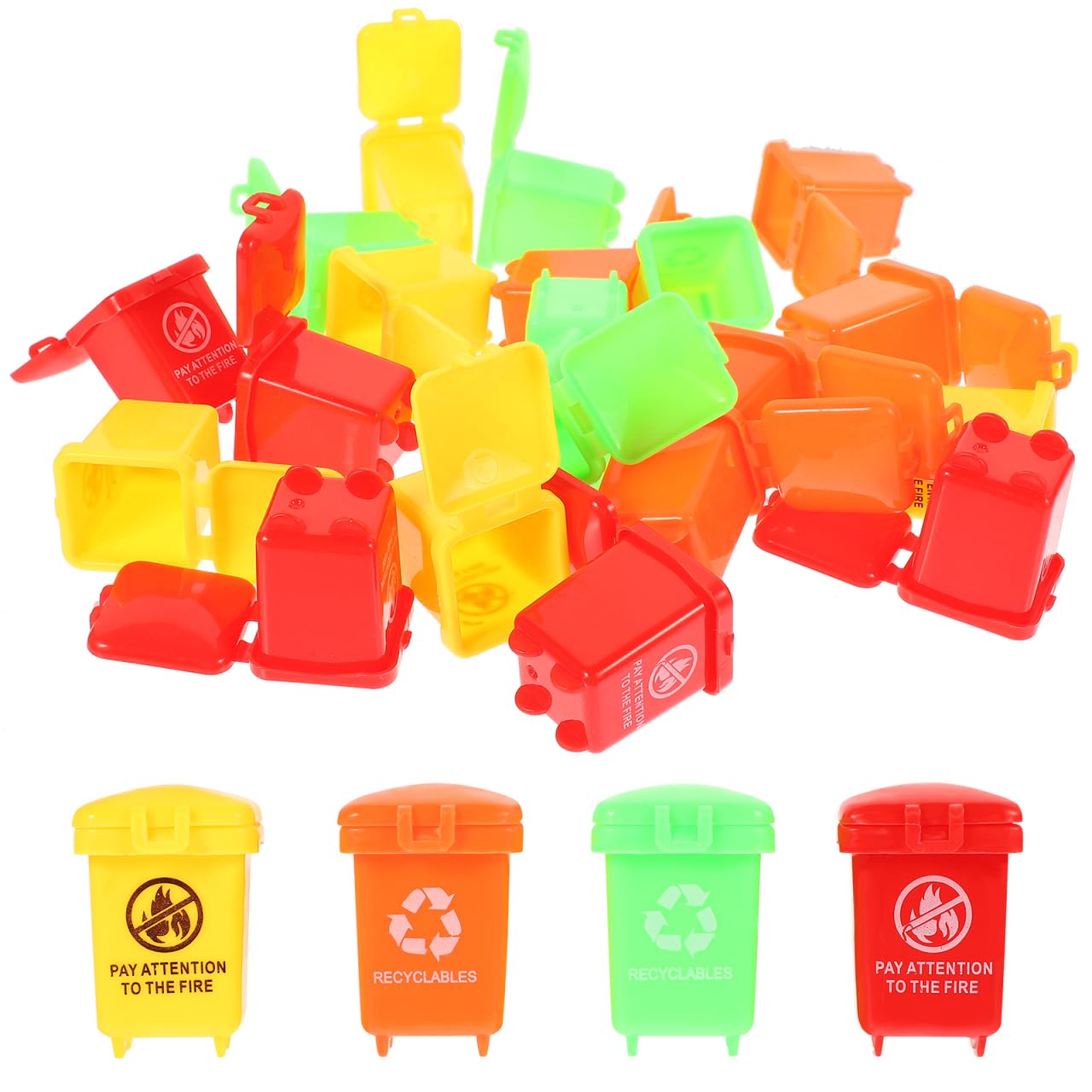 20pcs Mini Garbage Can Toys Kids Garbage Can Toys Trash Can Toys Kids Vehicles Garbage Cans for Kids Toddlers Boy Toys