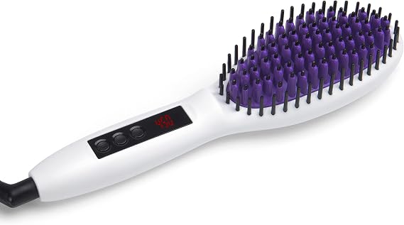 InStyler Straight UP Ceramic, Professional, Heated Styling Brush| Digital Temperature Display| 65 Individual Ceramic Heating Pla