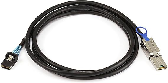 Monoprice 2m 28AWG External Mini SAS 26pin (SFF-8088) Male to Internal Mini SAS 36pin (SFF-8087) Male Cable - Black