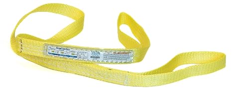 Made in USA - 4 ft Nylon Flat Eye & Eye Web Sling (1600 Vertical - 1200 Choker - 3200 Basket)