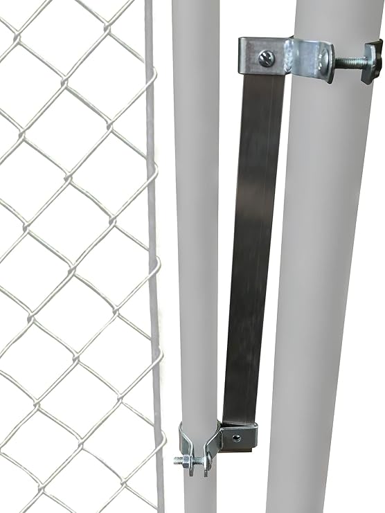 Sta-klos Self Closing Gate Closer Hinge Spring Chain Link Made in USA | Stainless steel; fits 2-2.5in posts, 1.25-1.625in frames, min 1-7/8in gap; adjustable tension for dog, pool, outdoor gates