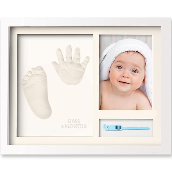 KeaBabies Baby Footprint Kit, Clay Paw Print Kit, Newborn (Alpine White)
