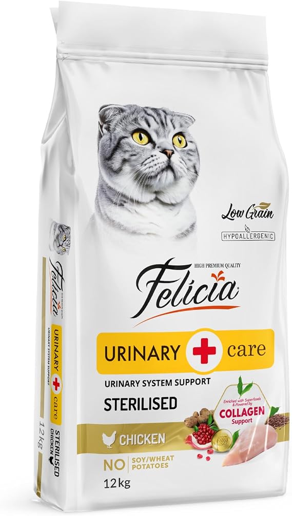 Felicia Az Tahıllı, Sterilised Tavuklu Hypoallergenic Kedi Maması, 12 kg