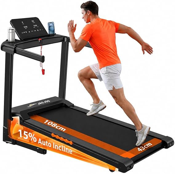 JAGJOG Laufband für Zuhause mit 15% Auto-Steigung 1-14 km/h