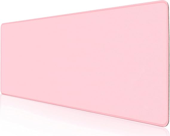 Pink Large Mouse Pad with Superior Micro-Weave Cloth, Extended Desk Mousepad with Stitched Edges, Non-Slip Base Keyboard Pad for Esports Pros,Gamer, School Office Home, 31.5 x 11.8 in