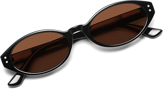 Appassal Retro Oval Womens Sunglasses, Trendy Cat Eye Skinny Chic Narrow Y2K 90s Small Sunnies AP3743