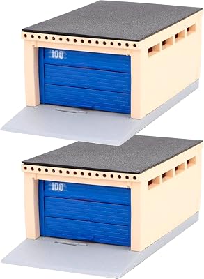 AEVVV Garage for Diecast Cars - Model Car Garage with Doors for 132, 136, 143 Scale Cars