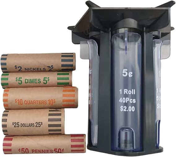 Coin Counting Machine Coin Holder Counter Machine With 5in1 Coin Sorters Tube Wrapper Holder Efficient Coin Change